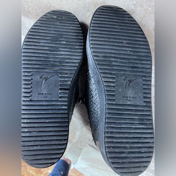 Giuseppe Zanotti Frankie python embossed leather sneakers Black SZ 40/9.5 - Picture 8 of 11